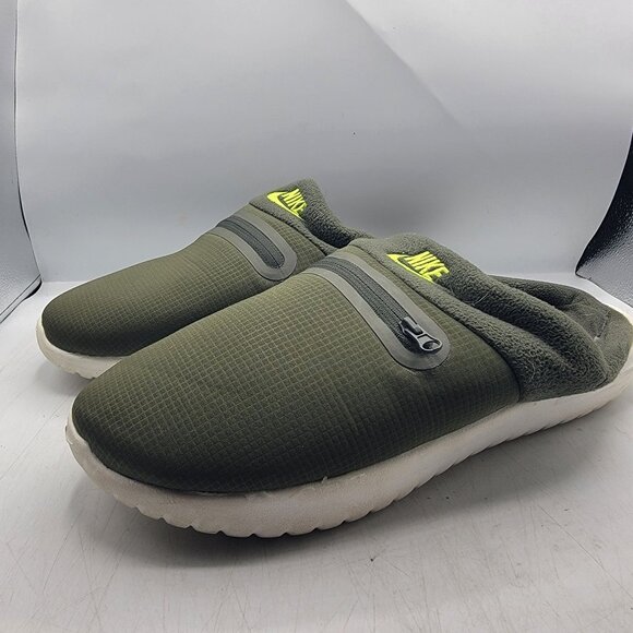Nike Burrow Mens 13 Slides Sandal Cargo Khaki Volt Green Casual DJ3130-300 - Picture 4 of 13